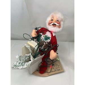 Vtg Annalee 1994 Santa Claus with Box of Tangled Lights #5241 - Lights Up NWT 8”
